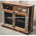 Recycled Wooden Sideboard Iron Jali Panel